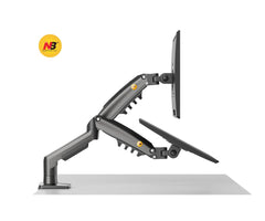 TECVITY - F160 17" to 30" Gas-Strut Dual Monitor Desk Mount Arm 17" - 30" up to 9 Kg per Arm