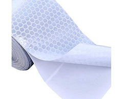 SYGA 3 Meter Reflective Warning Tape Sticker, High Visibility Safety Honeycomb Conspicuity Tapes(White)