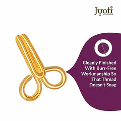 JYOTI Dress Hook (50 Hooks of 3 Wire Size 2 of Brass Material in Nickel Free Finish in a Pouch), Hooks for Ladies Blouses, Dresses, Chudidars, Children Dresses, Frocks, and Gowns - Pack of 5 Pouches