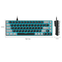 MageGee Portable 60% Mechanical Gaming Keyboard, MK-Box LED Backlit Compact 68 Keys Mini Wired Office Keyboard with Blue Switch for Windows Laptop PC Mac - Blue/White
