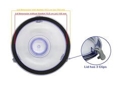 AJS spares- Big/Wet Jar Lid Suitable for PHILIPS Mixer Grinder Jars (with 3 Clips) | Mixer Grinder Jar Lid Replacement Parts & Accessories (Polycarbonate, Transparent)