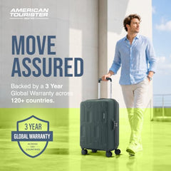 American Tourister 3PC PP Ivy 2.0-8 Wheel, Set (Small + Medium + Large) Hard Suitcase for Travel/Trolley Bag with Combination Lock & Smooth Sliding Double Wheel - Tan Orange, 55 Cm, 68 Cm, 79 Cm