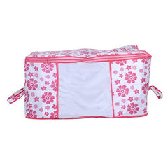 Kuber Industries Leheriya Design Underbed Storage Bag, Storage Organiser, Blanket Cover Set Of 3 (Royal Blue, Non-Woven), 65 x 47 x 33 Centimeters