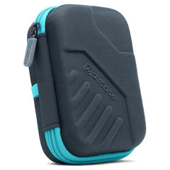 AirCase Hard Disk Cover Case for 2.5 Inch HDD SSD - Lycra EVA Hardshell, Water Resistant | Mesh Pocket for USB Cable, Earphone, Power Bank, Charger | Multi-Gadget Travel Pouch (Grey)