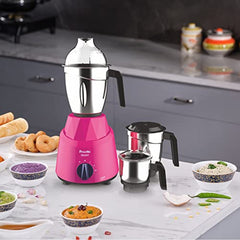 Preethi Galaxy MG225 Mixer Grinder, 750 watt, 3 Jars, Pink/Black (3 Jar)