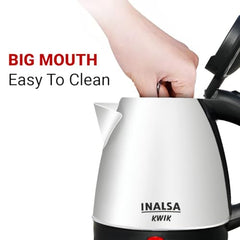 INALSA Electric Kettle for Hot Water |1.8 L Capacity| LED Illumination & Borosilicate Glass Body| 2 Year Warranty|Multipurpose Electric Kettle| Water Boiler (Prism Inox),1350 Watts