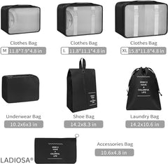 Ladiosa® Nylon Travel Organizer, Packing Cubes for Travel, Travel Essentials, Packing Cubes, Packing Bags for Clothes, Travel Organizer for Women, Packing Bags, 2.8x19.2 cm, Blue