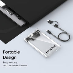 Sounce 2.5-Inch SATA to USB Type-C 3.1 External HDD/SSD Enclosure | 6Gbps UASP Speed | Tool-Free Design | Compatible with 7mm & 9.5mm Drives up to 6TB | Plug & Play | Shockproof Portable Case (Type C)