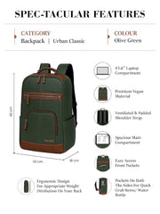 FUR JADEN Laptop Backpack With 15.6 Inch Laptop Compartment | Water Resistant For College School Work for Men & Women | With USB Charging Port