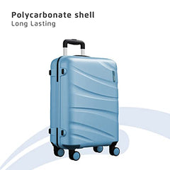 Safari 3Pc Polycarbonate Persia Set-55+65+77 Cms Small, Medium & Large Size (Cabin & Check-in) 8 Wheels Luggage/Speed_Wheel Suitcase/Trolleys (Pearl Blue)