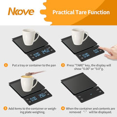 NKOVE JUNJULA Coffee Scale with Timer, 0.1g High Precision Espresso Scale 3kg,