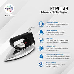 Wipro Elato GS 105 Brevia 1300 Watt Steam Iron With 180 Ml Water Tank | Anit-Drip Protection | Anti Bacterial German Weilburger Dual Coated Soleplate| Vertical & Horizontal Steaming| 2 Year Warranty