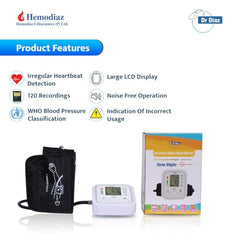 Dr Diaz BP80 Automatic Digital Blood Pressure Monitor for Clinical, Hospital, Home & Professional Use | Liquid Crystal Display | High Accuracy | BP Monitor Cuff | 1 Year Warranty