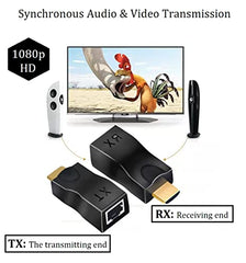 sartyee 2 PCS HDMI Extender Over Cat5e/6, Ethernet to HDMI RJ45 Ethernet Network Adapter, Support 1080p UP to 30m/98ft Video and Audio for HDTV HDPC PS4 STB (HDMI to RJ45 1 to 2)