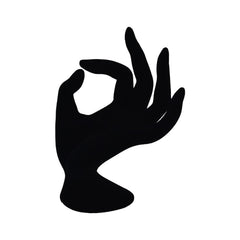SYGA Hand Shape Ring Holder Jewelry Display Polyresin Mannequin Shaped Jewelry Stand Bracelet Holder for Home, Retail Stores, Jewelry Retailers - Glossy Black Velvet