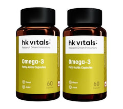 hk vitals Omega 3, 60 Fish Oil Capsules + Multivitamin, 60 Tablets | 1000mg Omega 3 with 180mg EPA and 120mg DHA | For Brain, Heart, and Joints Health
