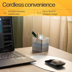 HP Z3700 Wireless Optical Mouse with USB receiver and 2.4GHz Wireless Connection/ 1200DPI / 16 months Long Battery Life /Ambidextrous and Slim Design (Modern Gold)