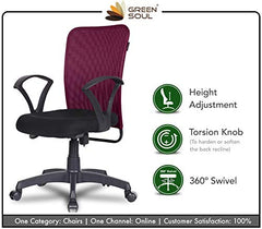 Green Soul Seoul X Office Chair, Mid Back Fabric Ergonomic Home Office Desk Chair with Comfortable & Spacious Seat, Rocking-tilt Mechanism & Heavy Duty Metal Base (Black)