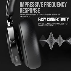 GameSir Newly Launches Echo Plus: Premium Over-Ear Wireless Bluetooth Headphones Deep Bass, Passive Noise Cancellation, Built-in Mic,5 Hours of Music & Talk Time, for Adults Men & Women (White)