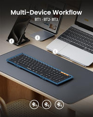 ProtoArc Foldable Bluetooth Keyboard, XK01 Full Size Folding Wireless Keyboard with Number Pad, Portable Travel Keyboard for Windows iOS Android Tablets, Laptops, iPad