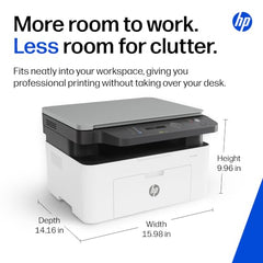 HP Laser MFP 1188w, Wireless, Print, Copy, Scan, Ethernet, Hi-Speed USB 2.0, Up to 21 ppm, 150-sheet Input Tray, 100-sheet Output Tray, 10,000-page Duty Cycle, 1-Year Warranty, Black and White