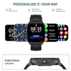 boAt Storm Blaze Smartwatch in Premium Metal Finish with Advanced BT Calling, Functional Crown, 1.83'' (4.64 cm) HD Display, IP68 Waterproof, HR, Sleep, Stress & SPO₂ Tracking, SOS (Cool Grey)