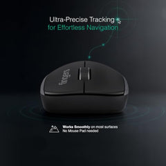 FINGERS ErgoGrip Wireless Mouse (BT & 2.4 GHz USB Receiver, Silent Clicks)
