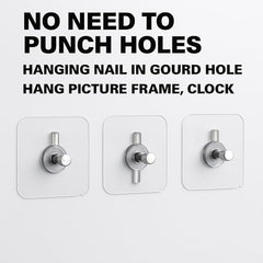 SIGNAMIO 6 Hook Shelf Adhesive Strip Wall Hanging Sticky Hook Black