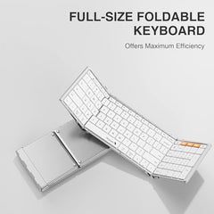 ProtoArc Foldable Bluetooth Keyboard, XK01 Full Size Folding Wireless Keyboard with Number Pad, Portable Travel Keyboard for Windows iOS Android Tablets, Laptops, iPad