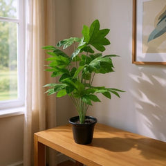 AAVANA GREENS Plastic 40 Inch Artificial Flower Plant for Indoor and Outdoor, Home, Shop, Office, Restaurant Decoration Dark Green (Pack of 1) (1, Plant 8 - with Pot)