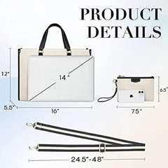 Womanix Laptop Tote Bag,14 inch Laptop Bag, Shoulder Bags With Back Trolley Strap, Casual Briefcase, Handbag for Travel, Office, College,Work
