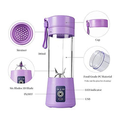 Etekcity Portable 6-Blade Juicer Blender with built-in Jar, Juice Mixer Bottle,Fruit Juice Machine,USB Rechargeable Personal Size Juicer Grinder for Juices,Protein&Milk Shakes (REDQ1)