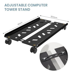 ZORBES Mobile CPU Stand Under Desk, Adjustable PC Holder with Wheels