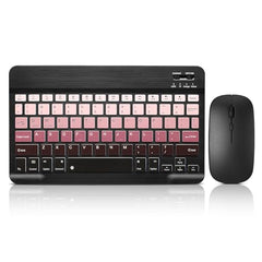 Bluetooth Keyboard and Mouse Combo Rechargeable Portable Wireless Keyboard Mouse Set for Apple iPad iPhone iOS 13 and Above Samsung Tablet Phone Smartphone Android Windows (Gradient White Purple)
