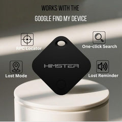Himster Locatag for Android | Google Find Hub Tracker | Bluetooth 5.4 | No SIM Needed | Anti-Lost & Loud 75dB Alert | Item Finder- Keys, Wallets, Bags, Pets |1-Year Replaceable Battery(White)