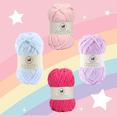 NESTNHAVEN , Plush & Cuddly Sets 2.0 , Chenille Yarn Supersoft Hand Knitting Wool Ball, set of 4 , 400 grams (1 Ball/100 Gram Each) Suitable for Craft, Babywear, Toys , Baby Blankets , 5 Bulky, Shades - NNHS 2.0 (Set 26 baby Pink , lilac , hot pink…