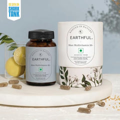 Earthful Multivitamin for Men | 100% Plant, Non-Synthetic | With Biotin, Iron, Zinc, Vitamin A, C, D3, K2 for Immunity, Hair, Skin & Bones - 60 Capsules | Pack of 2
