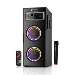 TRONICA Dhwani DJ 40Watt Bluetooth Tower Speaker | Bass-Boosted Party DJ Speaker & Home Theater Sound System with Wired Mic, FM, USB, AUX, TV, Remote,Wireless Music Streaming for Karaoke Night, Music