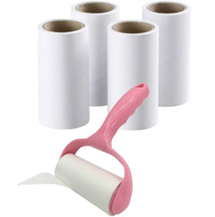 SYGA Lint Roller + 4 Sticky Replacement Paper Roll Heads Easily and Quickly Removes Hair Dust Fluff Fibres from Clothes Furniture Curtains Car Seat Garments - Curved