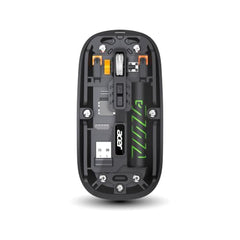 Acer Clearview Wireless Mouse, Dual Mode Bluetooth 5.2 & 2.4GHz, Rechargeable 500mAh Battery, RGB Lighting, 3200 DPI Adjustable, Silent Portable Mouse for Laptop, PC, Mac & Tablet, Blue