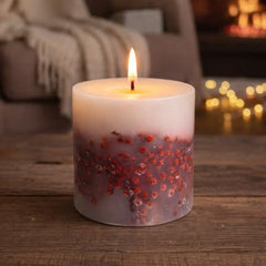 Goyoham | Berry Blush Botanical Candle, 70 Hour Burn Time | Large - 4 x 4 Inch, 750g, Unscented | Handcrafted with Natural Botanicals, Lead-Free Wick |