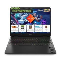 HP Omen Smartchoice, Intel Core Ultra 7 255H, 8GB RTX 5060, 24GB DDR5(Upgradeable) 1TB SSD, 2K, 165Hz, 3ms, IPS, 16''/40.6cm, Win11, M365*Office24, Shadow Black, 2.43kg, am0238tx, RGB Gaming Laptop