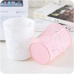 SYGA 4 Pieces Plastic Round Shape Storage Pen Holder_Blue