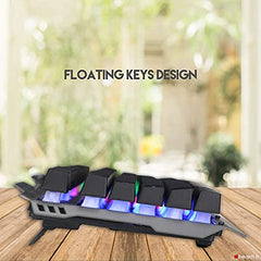 Live Tech Evon Wired Gaming Combo with LED Backlit USB Keyboard and Mouse Set Gold Plated USB, Braided Cable (Does not Support iPad Tablet mobiles)