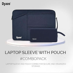 Dyazo 15-15.6 Inch Laptop Sleeve Case | Water Resistant Cover with Charger Pouch & Three Front Pockets | Compatible for Dell, HP, MacBook, Lenovo, Acer, Asus & All Other Notebooks (Black)