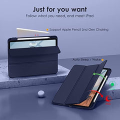 ProElite Case for iPad Air 11 Inch M4/M3/M2 2026/2025/2024, iPad Air 10.9 inch 5th/4th Gen & iPad Pro 11 inch 4th/3rd Gen 2022 case Cover, Transparent Smart Flip Cover with Pencil Holder, Lavender