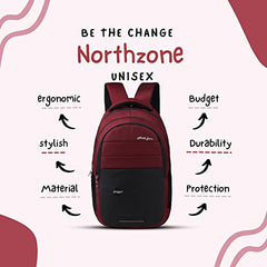 NORTH ZONE Lightweight school bags Backpacks for Boys Girls Stylish men and women Casual Travel Laptop Bag College office (BLACK)