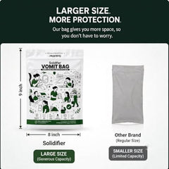 Solidifier Disposable Vomit Bags (Pack of 10), Large Capacity Emesis Bags with Solidifying Gel Technology, Leak-Resistant & Hygienic Sickness Bags for Travel, Car, Hospital, Home, Motion Sickness, Adults & Kids