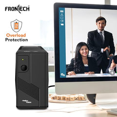 FRONTECH UPS Force Static Converter - 600VA/360W | 12V/7Ah Lead Acid Battery, Maintenance Free Battery, LED Indicator, Power Backup & Protection for Home/Office PC and Desktop (2569 - Black)