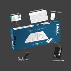 FINGERS MiniClicks Duo D7 Wireless Bluetooth Keyboard and Mouse Combo Set